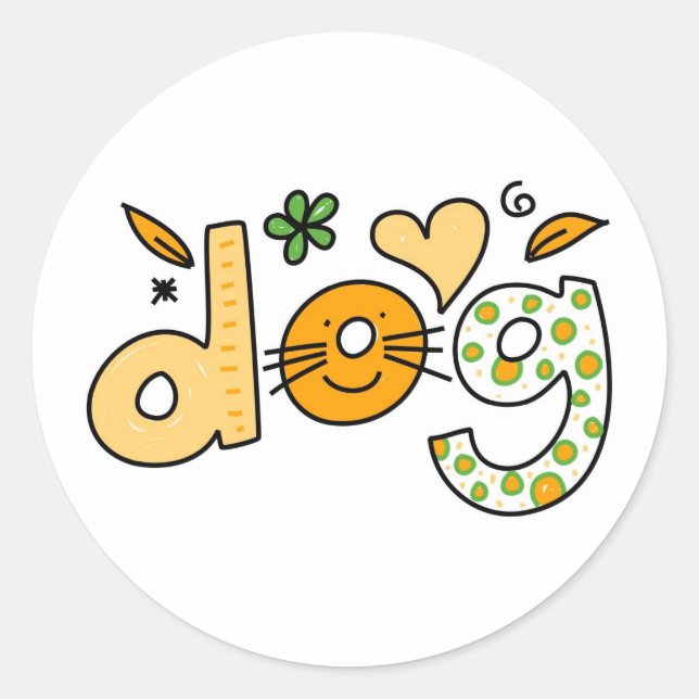 Dog Classic Round Sticker (Front)