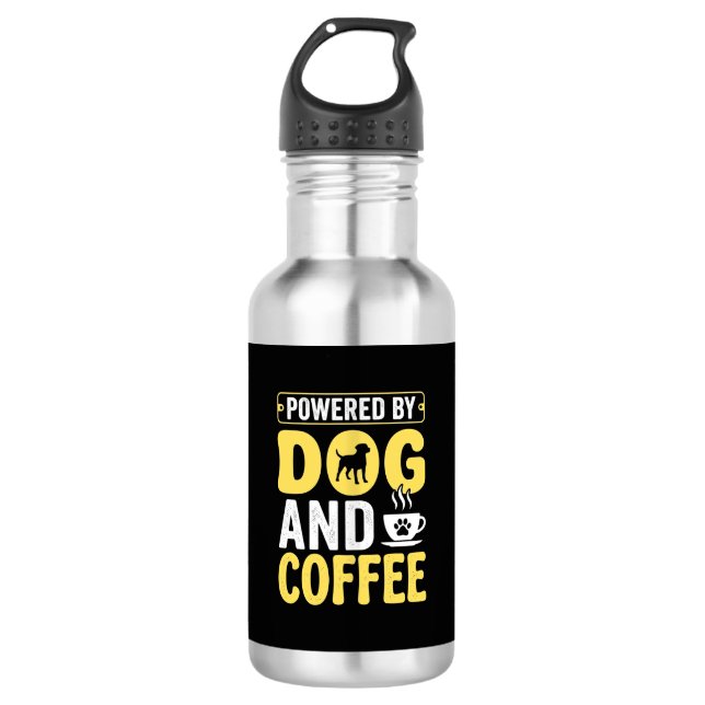 Dog Coffee Lover Powered By Design 532 Ml Water Bottle (Front)