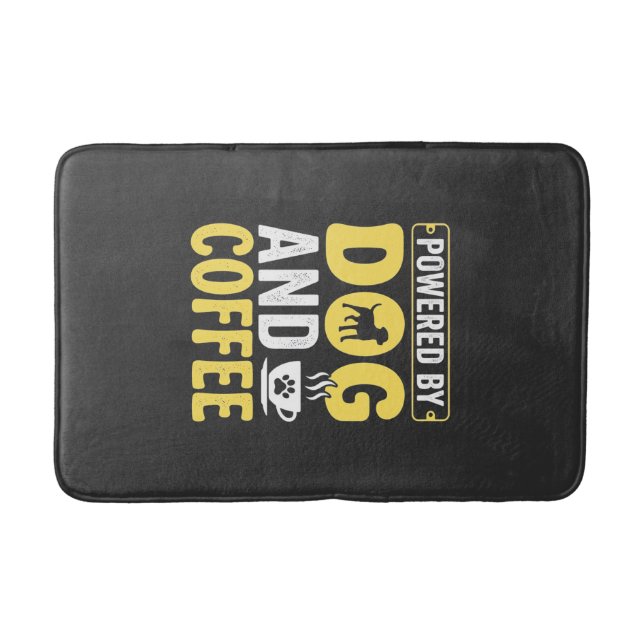 Dog Coffee Lover Powered By Design Bath Mat (Front)