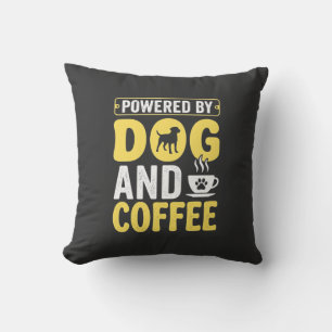 Dog Coffee Lover Powered By Design Cushion