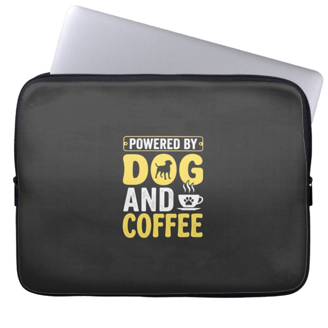 Dog Coffee Lover Powered By Design Laptop Sleeve (Front)