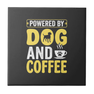 Dog Coffee Lover Powered By Design Tile