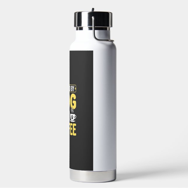 Dog Coffee Lover Powered By Design Water Bottle (Left)