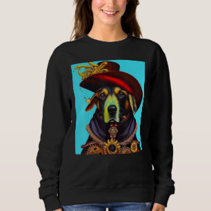 Dog Cogwheels Steampunk AI Dog Revolution Puppy Sweatshirt