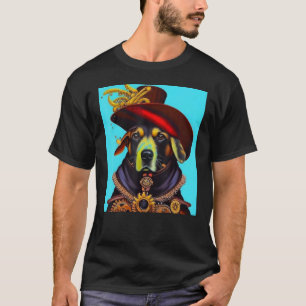 Dog Cogwheels Steampunk AI Dog Revolution Puppy T-Shirt