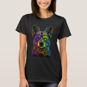 Dog Colorful Cool Puppy Doghead Dog 3 T-Shirt