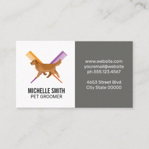 Dog Combs Groomer Business Card