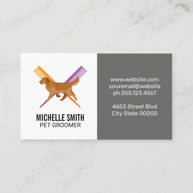 Dog | Combs | Groomer Business Card (Front)
