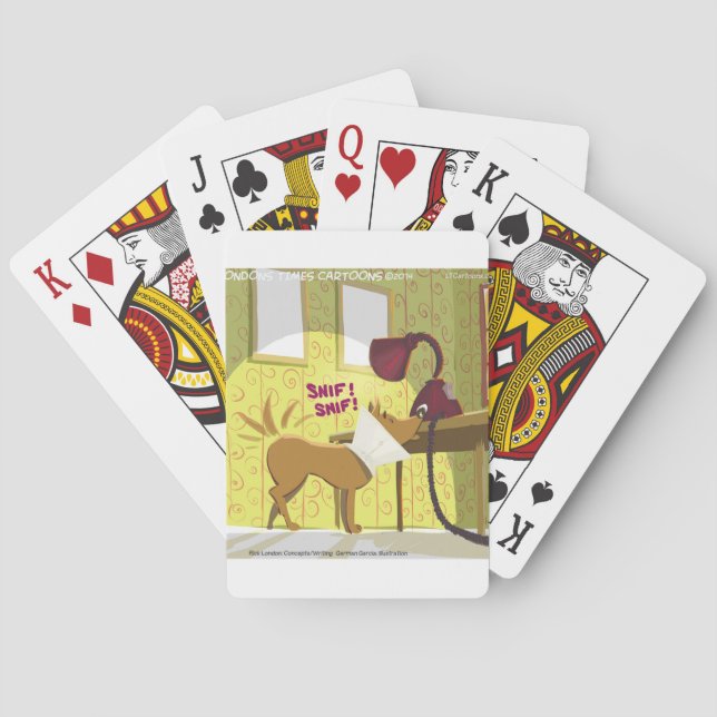 Dog Conehead Funny Playing Cards (Back)