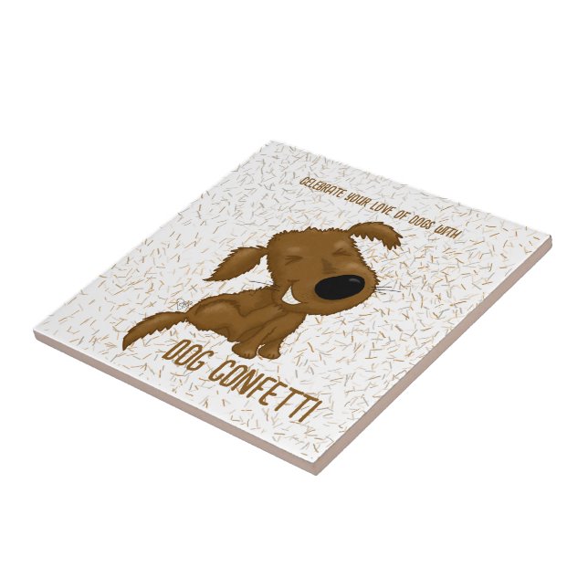 Dog Confetti Shedding Dog Tile (Side)