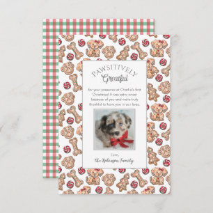 Dog Cookies Puppy's First Christmas Thank You Card