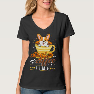 Dog Corgi Coffee Time Welsh Corgi For Men Women T-Shirt