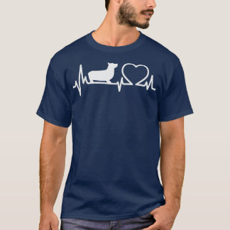 Dog Corgi Heartbeat  Funny Corgi Dog Lover  T-Shirt