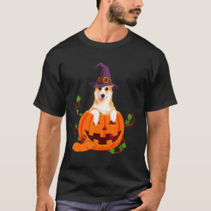 Dog  Corgi Pumpkin Halloween T-Shirt