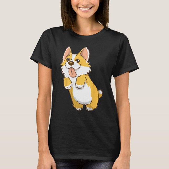 Dog Corgi Tongue Out Cute Dog Cute Corgi T-Shirt (Front)