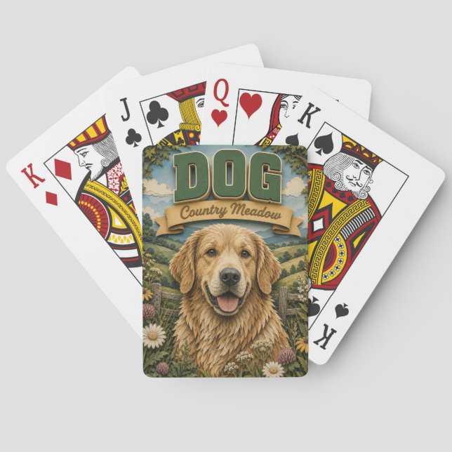 Dog Country Meadow POPCUT Playing Cards (Back)