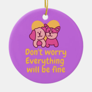 Dog Couple&Encouragement Vintage Ceramic Tree Decoration