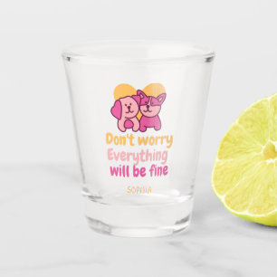 Dog Couple&Encouragement Vintage Shot Glass