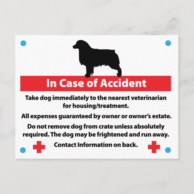Dog Crate Card In Case of Emergency: Aussie (Front)
