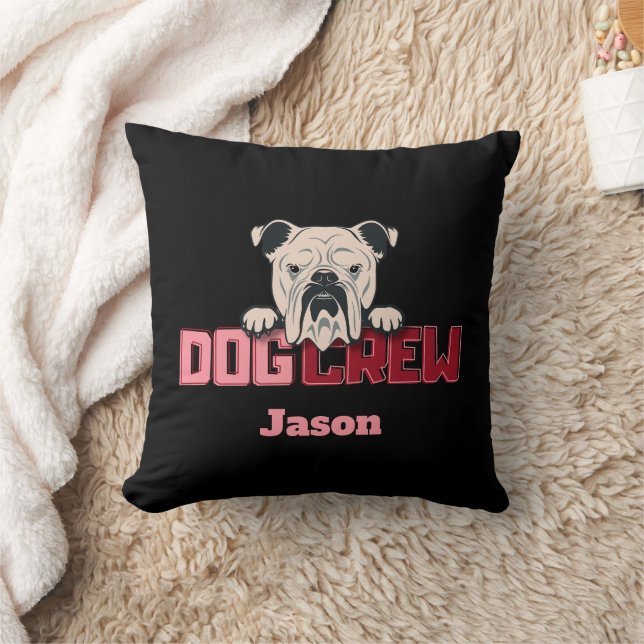 Dog Crew Bulldog Custom Cushion (Blanket)