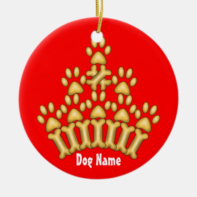 Dog Crown Ceramic Tree Decoration (Front)