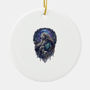 Dog Crystal Moon Enchanted Forest_1 Ceramic Tree Decoration