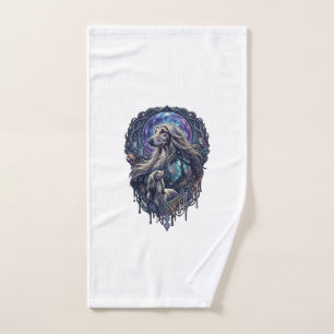 Dog Crystal Moon Enchanted Forest_1 Hand Towel