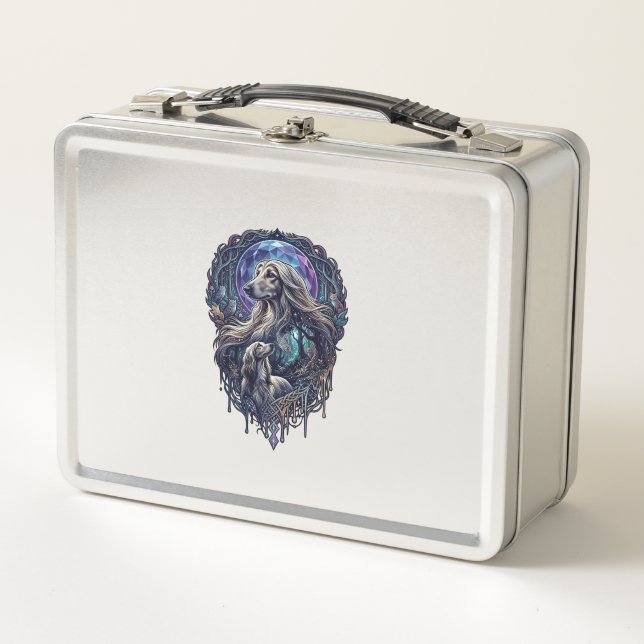 Dog Crystal Moon Enchanted Forest_1 Metal Lunch Box (Front)