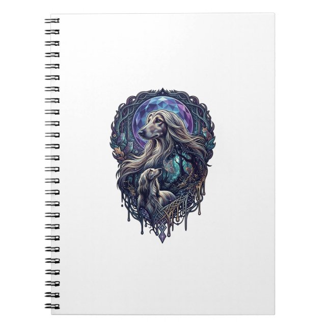 Dog Crystal Moon Enchanted Forest_1 Notebook (Front)