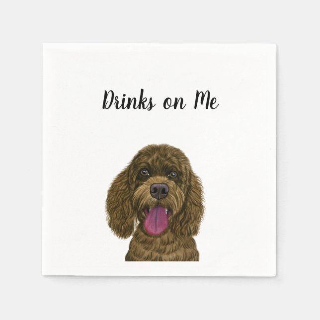 Dog Custom Cocktail Napkin (Front)
