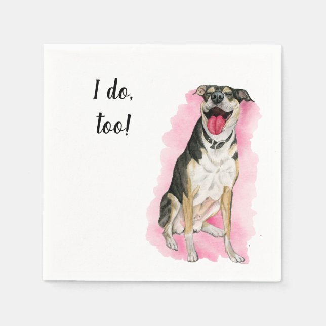 Dog Custom Cocktail Napkin for Weddings (Front)