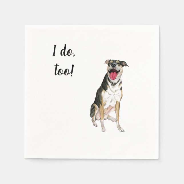 Dog Custom Cocktail Napkin for Weddings (Front)