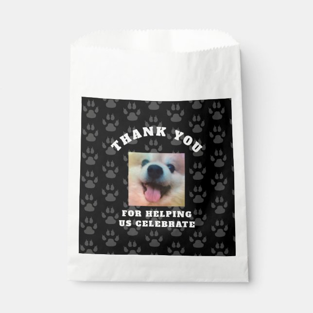 Dog Custom Photo Birthday Party Treat Favour Bags (Front)
