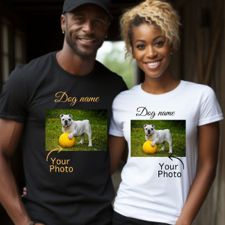 Dog Customise Name, Your Own Dog Name and Photo T-Shirt