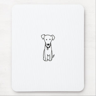Dog - cute fun line drawing art logo design simple mouse pad