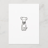 Dog - cute fun line drawing art logo design simple