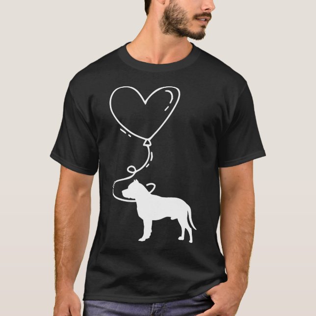 Dog Cute Pitbull Heart T-Shirt (Front)
