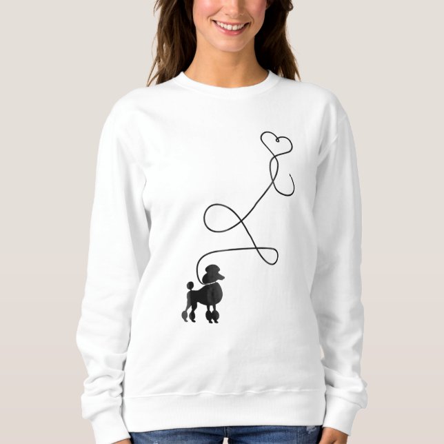 Dog Cute Poodle Heart Sweatshirt (Front)