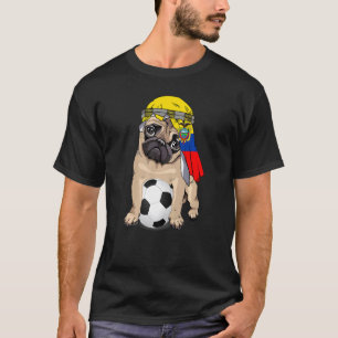 Dog Cute Pug Retro Ecuador Flag Pride T-Shirt