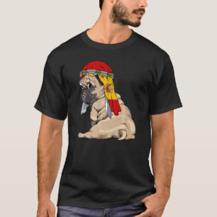 Dog Cute Pug Retro Spain Flag Pride T-Shirt
