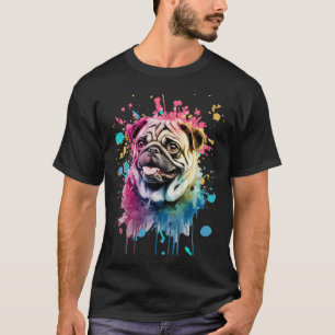 Dog Cute Pug Watercolor T-Shirt