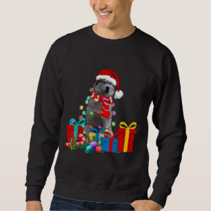 Dog Cute Puppy Xmas Pajama Christmas Lights Siberi Sweatshirt