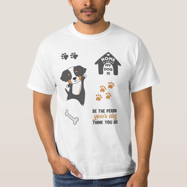 Dog Cute Sticker Set Bernese Mountain T-Shirt (Front)