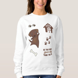 Dog Cute Stickers Brown Labrador Retriever Sweatshirt