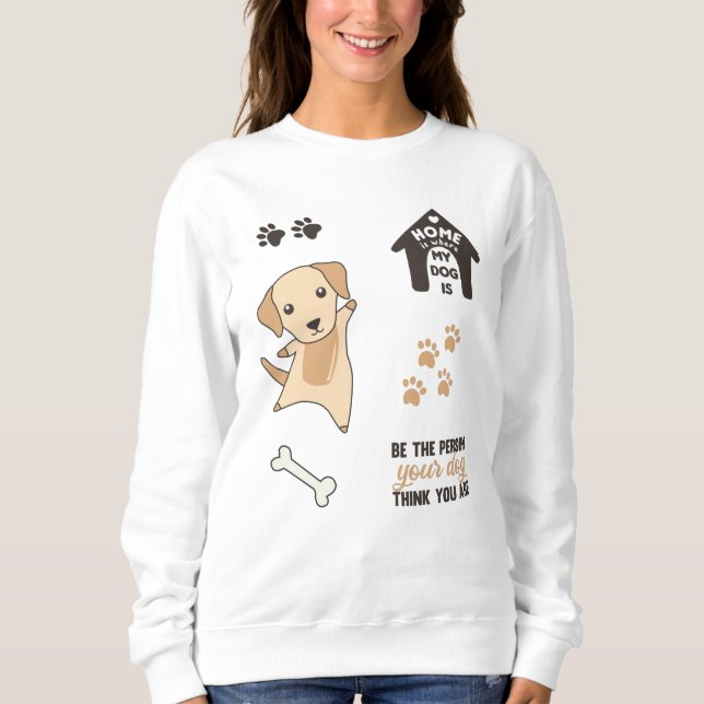 Dog Cute Stickers Labrador Retriever Sweatshirt (Front)