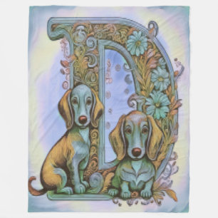 Dog D Alfabet  Fleece Blanket