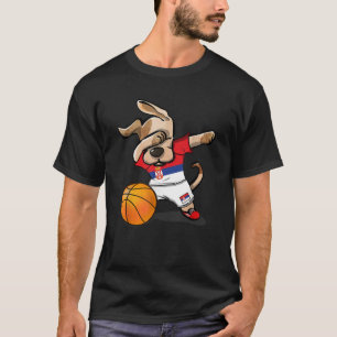 Dog Dabbing Basketball Serbia Jersey Serbian Team T-Shirt