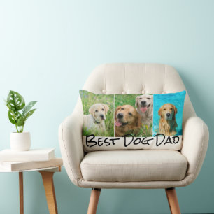 Dog Dad 3 Photo Collage Lumbar Cushion