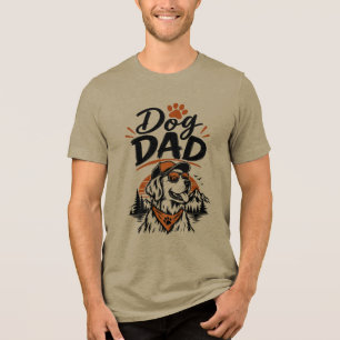Dog Dad Adventure Mountain Dog Lover Tri-Blend Shirt