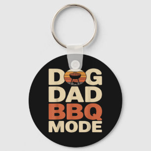 Dog Dad Bbq Mode Funny Backyard Grilling Key Ring